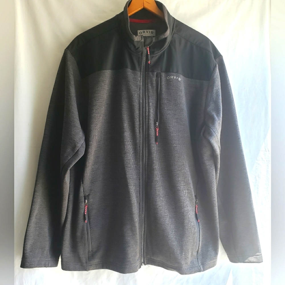 ORVIS Classic Collection Full Zip Men's XL Gray Fleece Lined Jacket